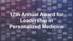 Dr. Ginsburg To Be Presented With 17th Annual Award for Leadership in Personalized Medicine
